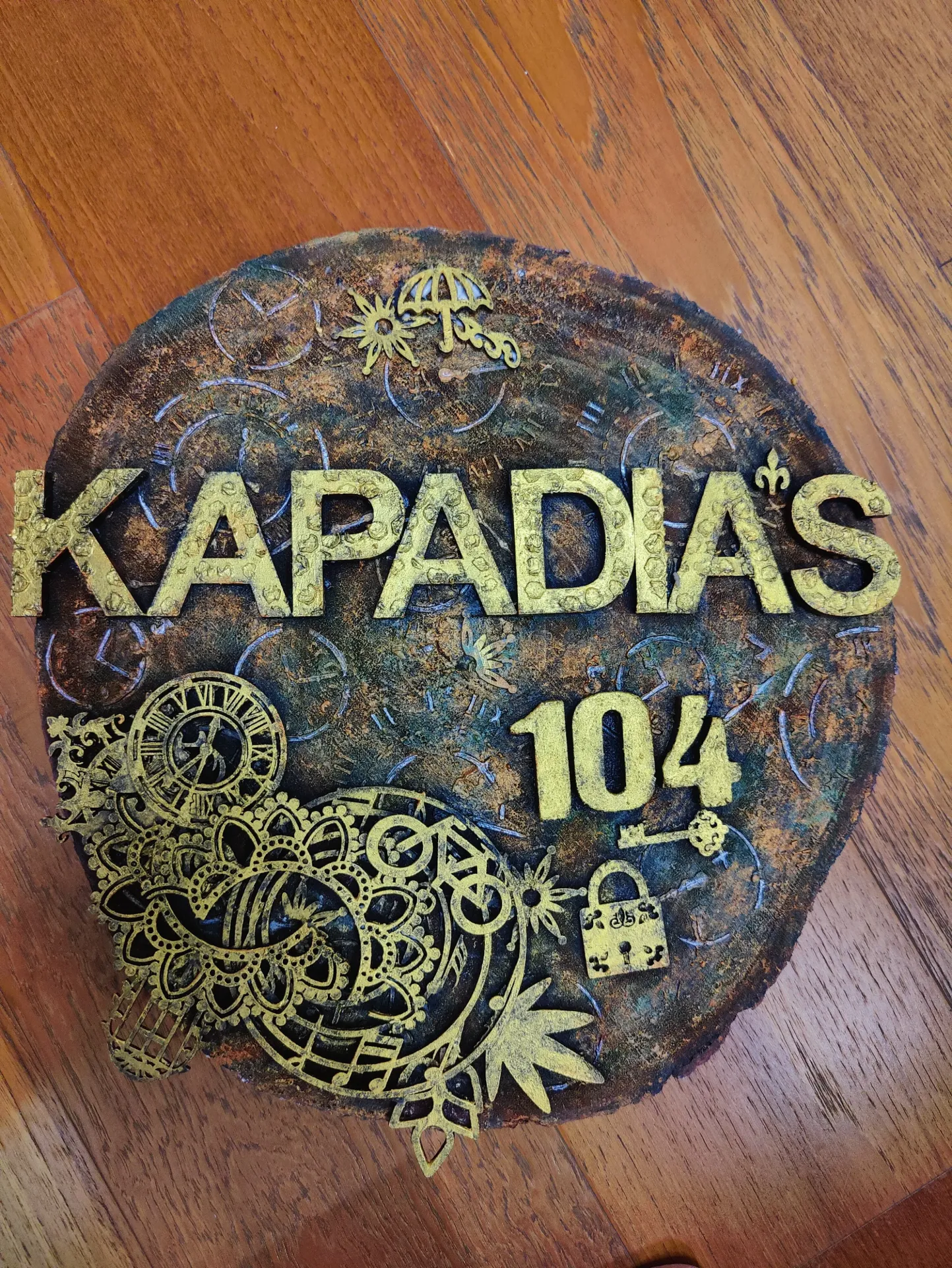 Vintage Steampunk Textured Name Plate