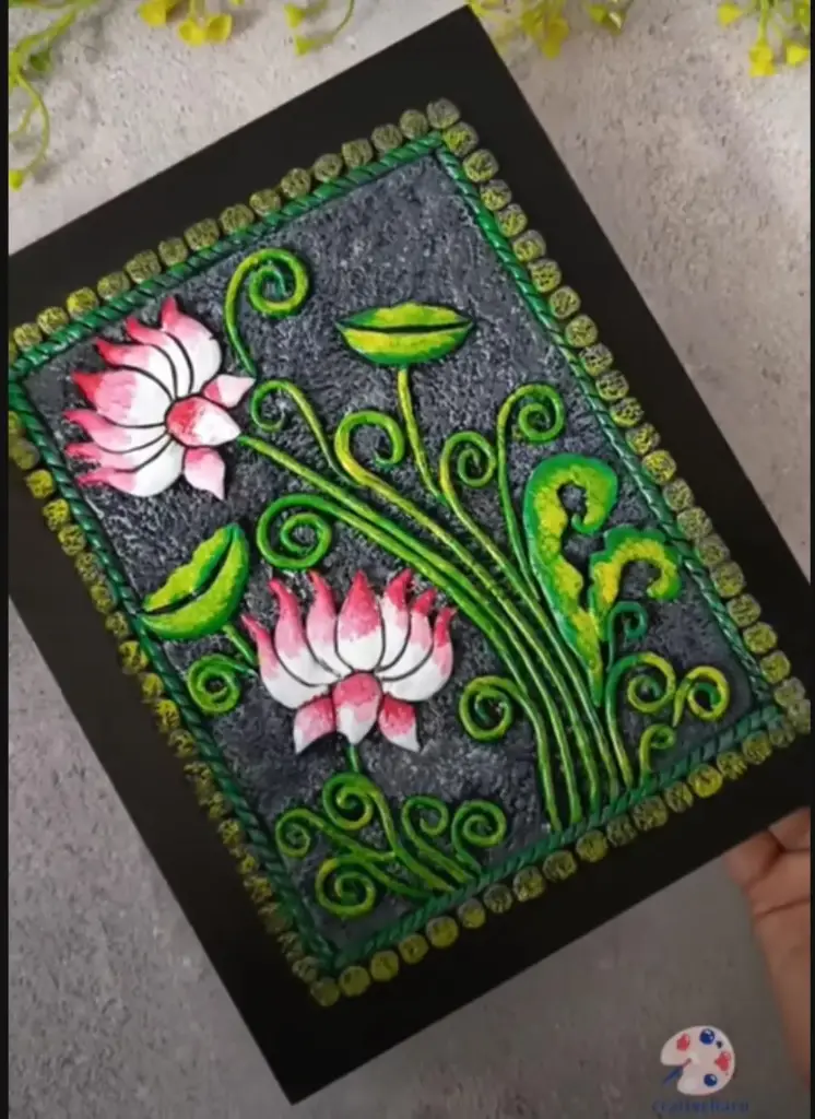 Textured Lotus Bloom Wall Frame