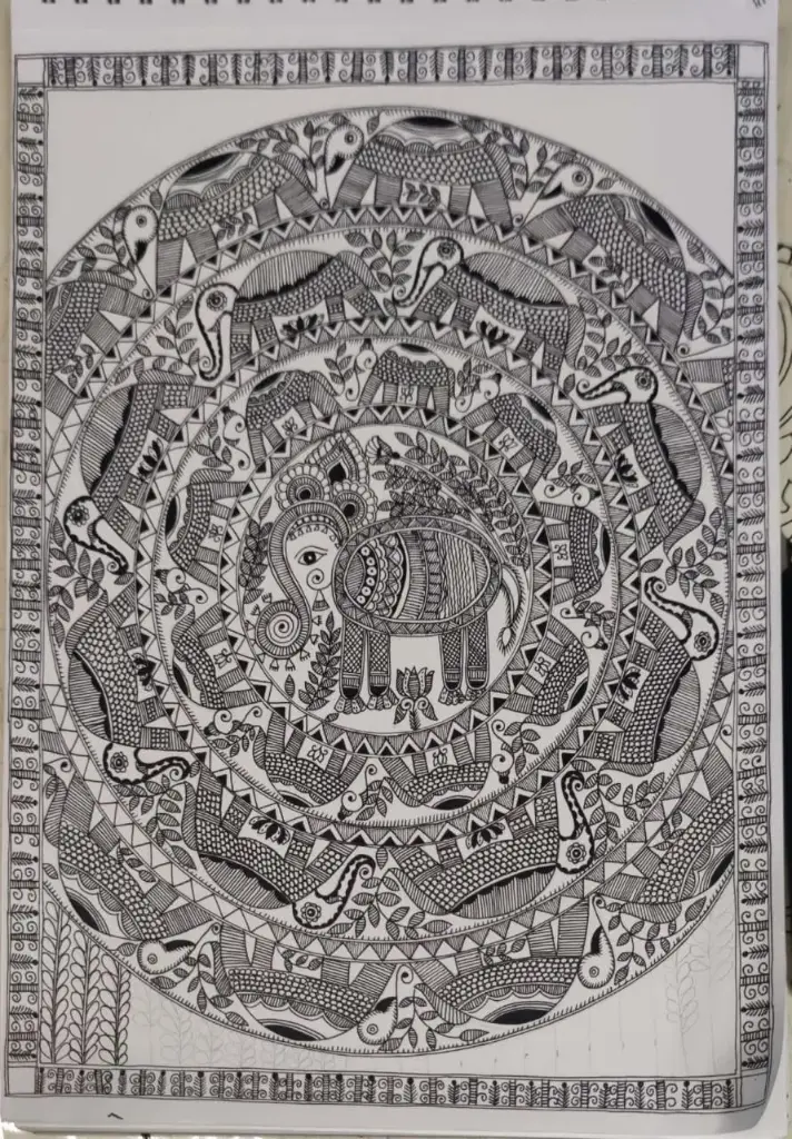 Circle of Life: A Madhubani Meditation on Nature