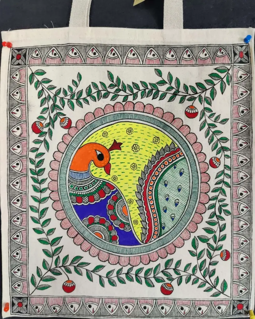 Majestic Peacock – Nature's Elegance in Madhubani