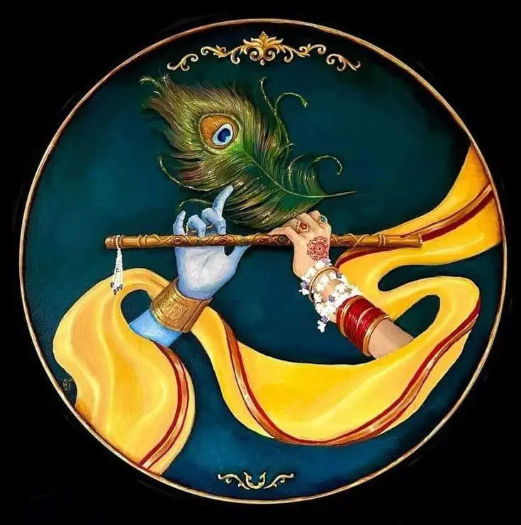 Divine Union – Krishna and Radha Flute Art