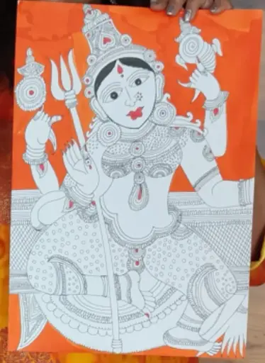 Divine Grace – Handpainted Kalamkari Goddess Artwork