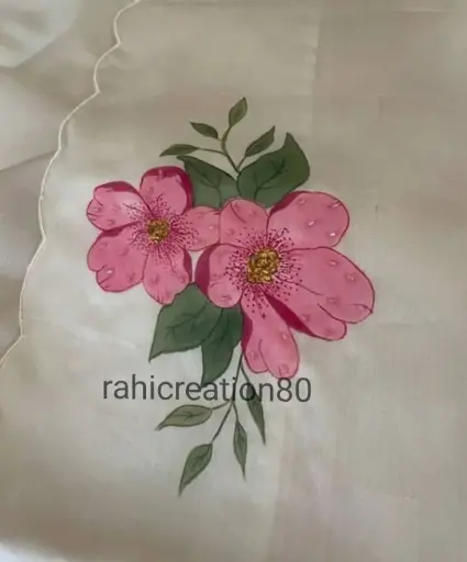 Blush Bloom – Hand painted Floral on Fabric