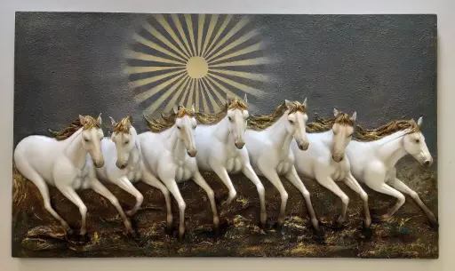 Seven Running Horses Wall Art – Symbol of Power & Prosperity