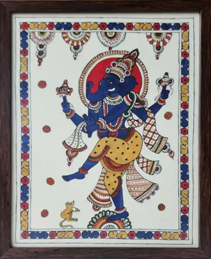 Dancing Ganesha in Traditional Folk Style