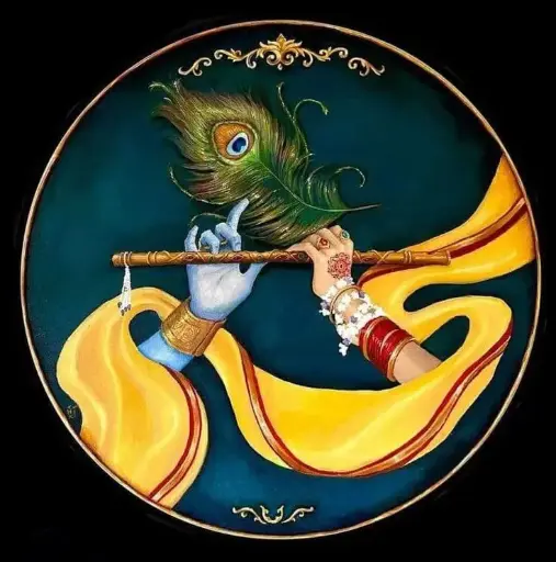 Divine Union – Krishna and Radha Flute Art